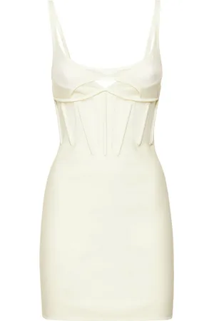 MUGLER Korsett-minikleid Aus Technojersey Und Mesh