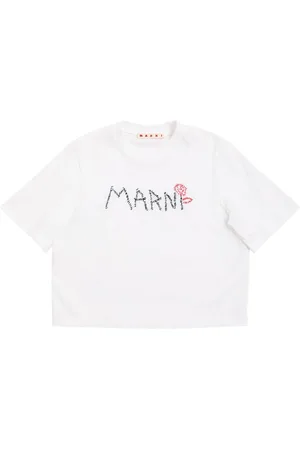 Marni Besticktes T-shirt Aus Baumwolljersey