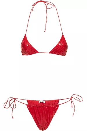 Oseree Latex-effect Microkini Bikini Set
