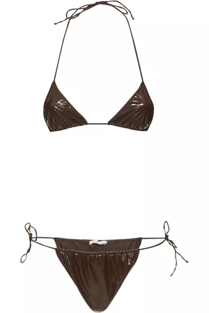 Oseree Damen Micro Bikinis - Latex-effect Microkini Bikini Set