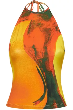Louisa Ballou Printed Stretch Halter Top