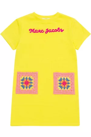 Marc Jacobs Embroidered Logo Cotton Dress W/ Pockets