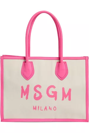 Msgm Damen Handtaschen - Wickeltasche Aus Baumwollcanvas Mit Logodruck