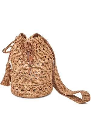 MANEBI Damen Strandtaschen - Gewebte Umhängetasche „beach Bucket“