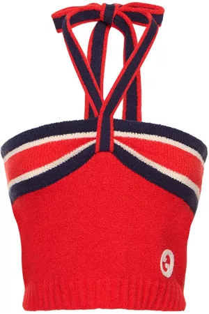 Gucci Damen Haltertops - Knit Cotton Blend Halter Top