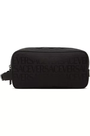 VERSACE Herren Kulturbeutel - Kosmetiktasche Aus Nylonjacquard Mit Logodruck