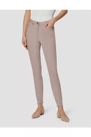 Madeleine Damen Skinny Jeans - Jeans mit Fransen / rosa Gr.
