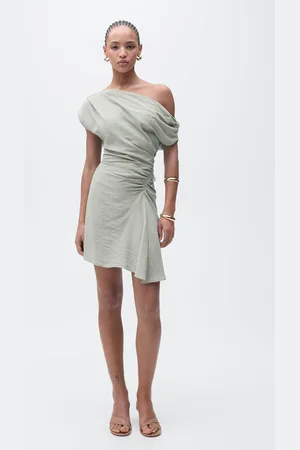 MANGO Kurzes asymmetrisches Kleid mit drapierten Details - Damen - S