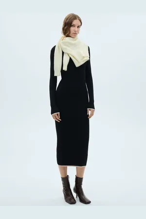 MANGO Strickkleid mit Kontrastborten - Damen - S
