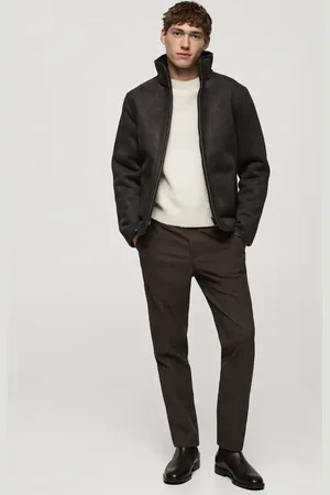 MANGO Flanellhose mit Mikro-Fischgrätmuster - Herren - 44