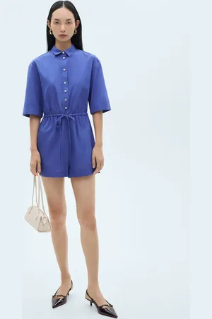 MANGO Kurzer Baumwoll-Jumpsuit - Damen - XS