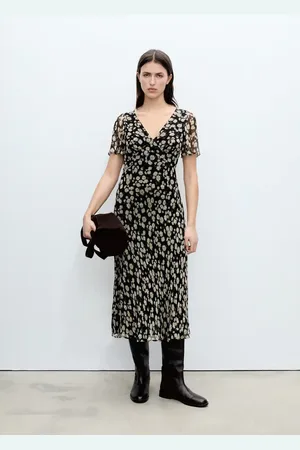 MANGO Geblümtes gerades Midikleid - Damen - S