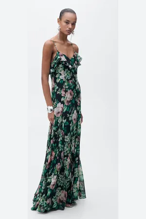 MANGO Florales Kleid mit Rüschen - Damen - XS