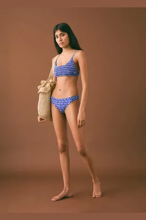 MANGO Gemusterter Bikini mit Raffdetails - Mädchen - L