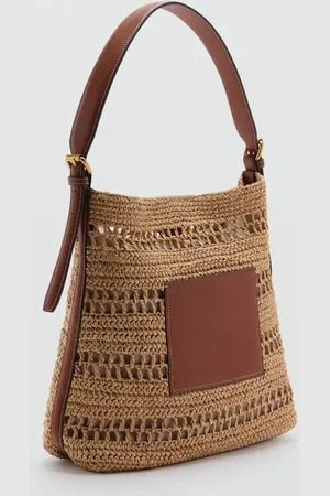 MANGO Schultertasche aus Naturfaser - Damen - Einheitsgröße