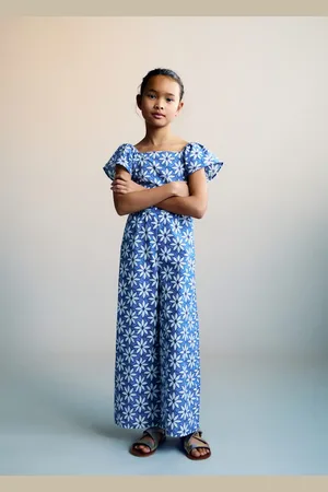 MANGO Geblümter Jumpsuit mit rückwärtiger Öffnung - Kinder - 13-14 Jahre