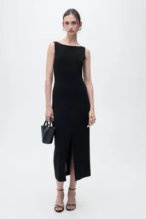 MANGO Strickkleid mit Bateau-Ausschnitt - Damen - S