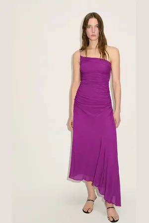 MANGO Asymmetrisches Kleid mit seitlichen Raffungen - Damen - XS