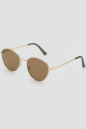 MANGO Sonnenbrille mit runder Metallfassung - Damen - Einheitsgröße