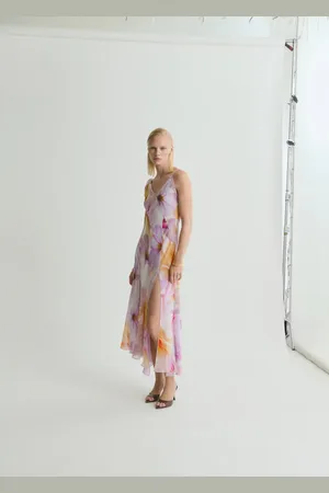 MANGO Volant-Kleid mit Blumenmuster - Damen - XL