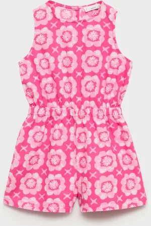 MANGO Gemusterter Leinenoverall - Kinder - 6