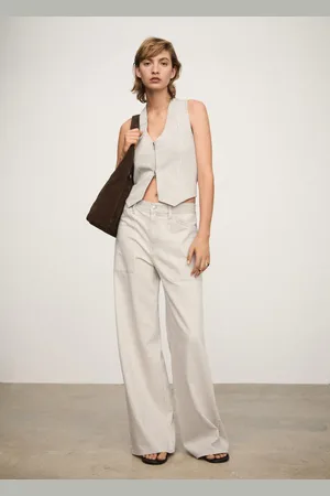 MANGO Gestreifter Zip-Pullunder - Damen - XS