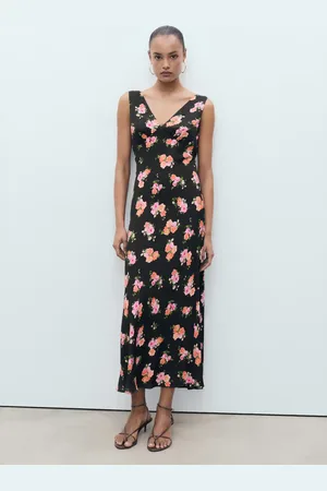 MANGO Langes Kleid mit Blumenmuster - Damen - M
