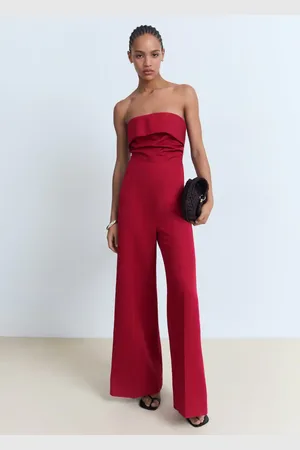 MANGO Langer schulterfreier Jumpsuit - Damen - L