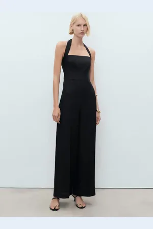 MANGO Langer Leinen-Jumpsuit - Damen - XXS