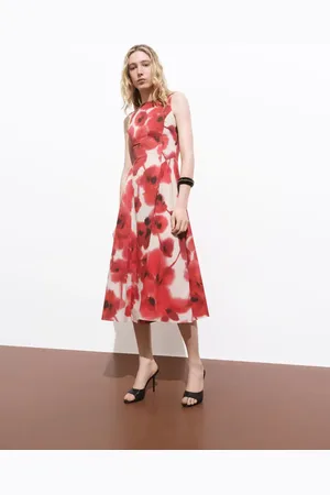 MANGO A-Linien-Kleid mit Blumenprint - Damen - XL