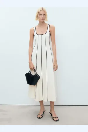 MANGO Gestreiftes Baumwollkleid - Damen - XS