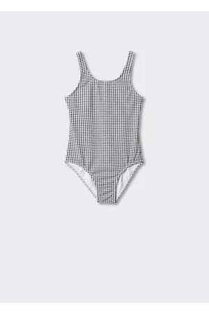 MANGO Mädchen Bikinis - Karierter Badeanzug