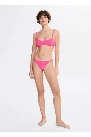 MANGO Damen Bikinis - Texturiertes Bikini-Top mit Streifen