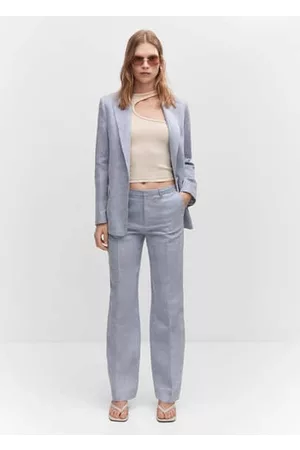 MANGO Damen Blazer & Sakkos - Anzugjacke aus Leinen