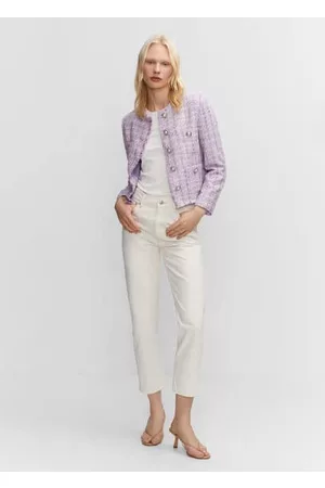 MANGO Damen Taschen - Tweed-Jacke mit Taschen