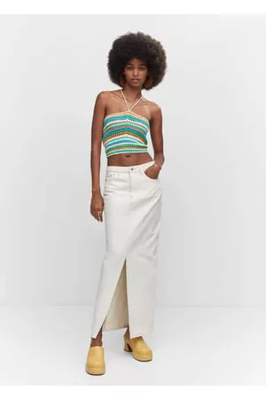 MANGO Damen Haltertops - Neckholder-Stricktop
