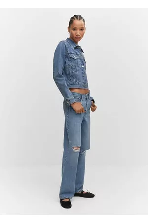 MANGO Damen Jeansjacken - Jeansjacke mit Taschen