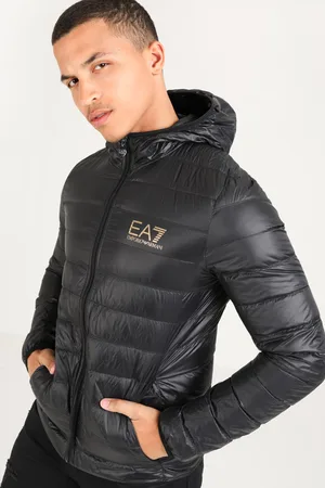 EA7 Leichte Puffer Daunenjacke | Black + Gold | Herren | S