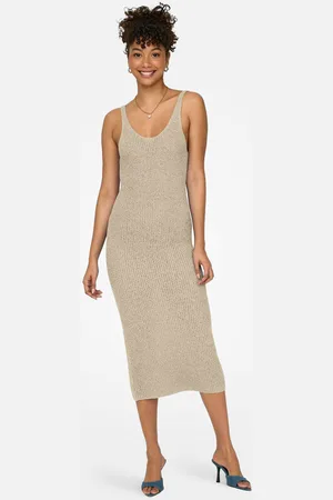ONLY Sunny Strick-Midikleid | Brown Rice | Damen | XS