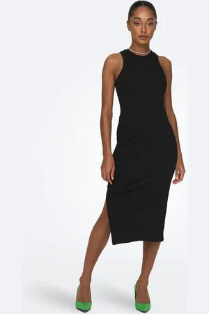 ONLY Belfast Geripptes Midikleid | Black | Damen | XS