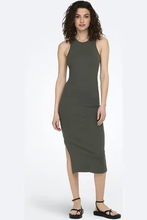 ONLY Belfast Geripptes Midikleid | Beluga | Damen | S