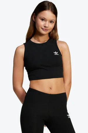 adidas Geripptes Crop Tanktop | Black | Mädchen | 146