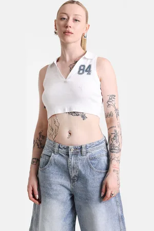 Tally Weijl Geripptes Crop Top | White | Damen | XS