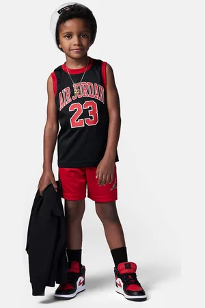 Jordan Air Kids-Set | Black + Gym Red | Jungen | 3y