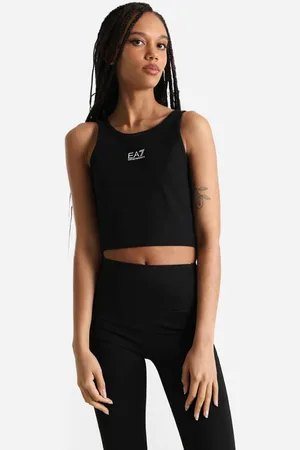 EA7 Crop Tanktop | Black | Damen | XS