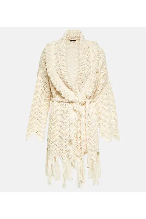 Alanui Cardigan Natural Chevron aus einem Baumwollgemisch