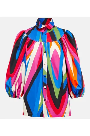 Puccini Bedruckte Bluse aus Baumwolle