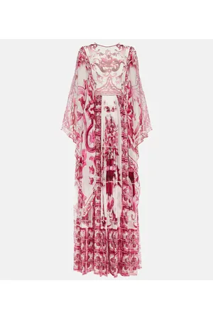 Dolce & Gabbana Maxikleid Majolica aus Seidenchiffon