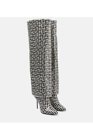 Balmain Bedruckte Stiefel Ariel aus Leder