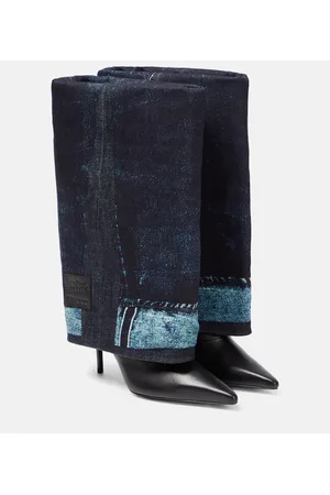 Jimmy Choo X Jean Paul Gaultier Stiefel aus Denim